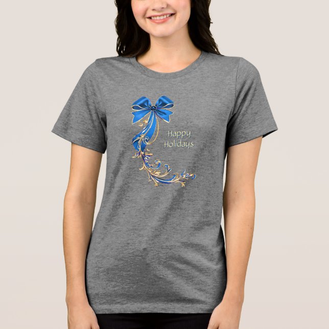 En Tri-matière T-shirt Femme Fleur d'or bleu (Recto)
