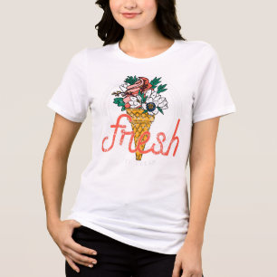 En Tri-matière T-shirt femme fraîche avec design Flowerpot