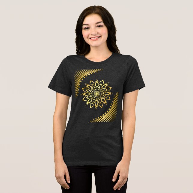 En Tri-matière T-shirt femme Golden Mandala (Recto plein)