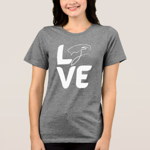En Tri-matière T-shirt femme « J'aime » chèvre – Cadeau drôle pou