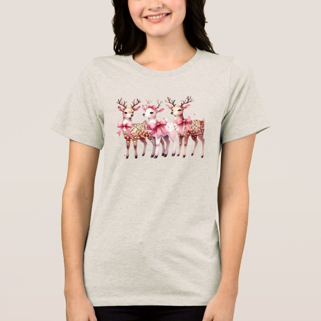 En Tri-matière T-shirt femme Noël Deer Holiday (Recto)
