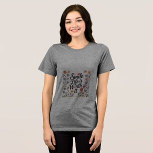 En Tri-matière T-shirt femme - Smile de vie
