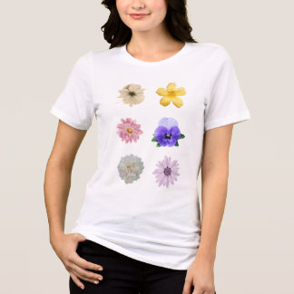 En Tri-matière T-shirt fleur esthétique
