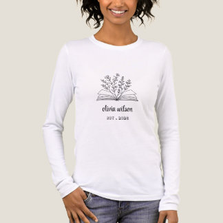 En Tri-matière T-Shirt Floral Personnalisé pour Amoureux de Livre