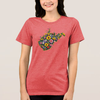 En Tri-matière T-shirt Floral State de Virginie-Occidentale - Wil