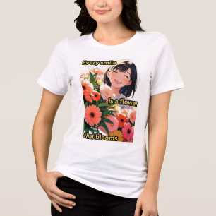 En Tri-matière T-shirt Flowers &Smiles