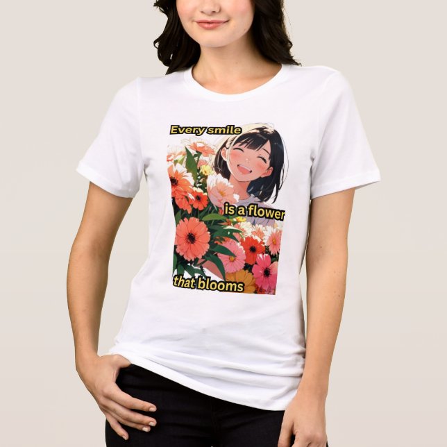En Tri-matière T-shirt Flowers &Smiles (Recto)