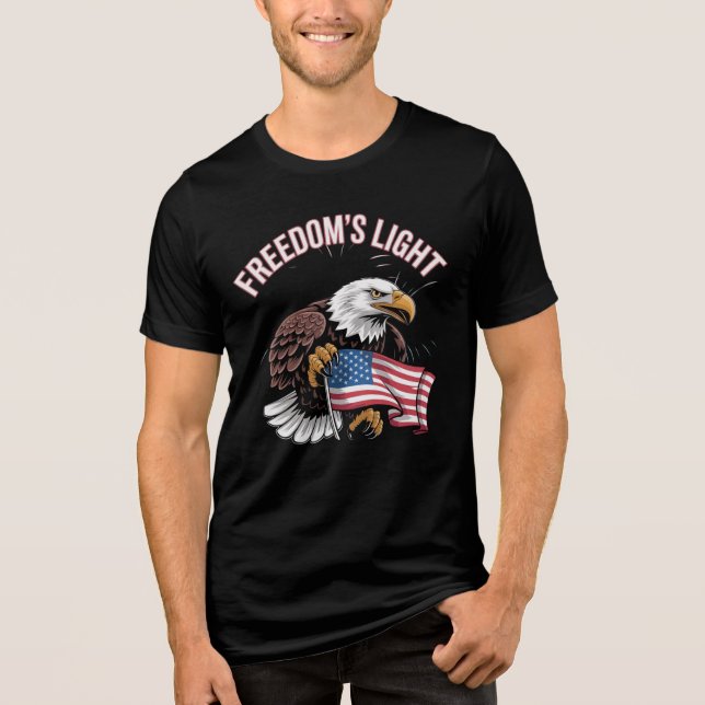 En Tri-matière T-shirt Freedom's Light Bald Eagle USA (Recto)