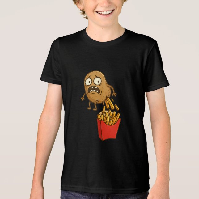 En Tri-matière T-shirt Fries Français amusant (Recto)