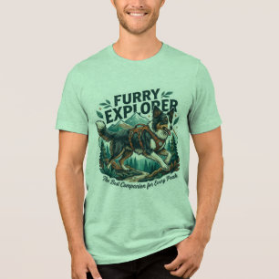 En Tri-matière T-Shirt Furry Explorer Aventure Chien Randonnée Mo