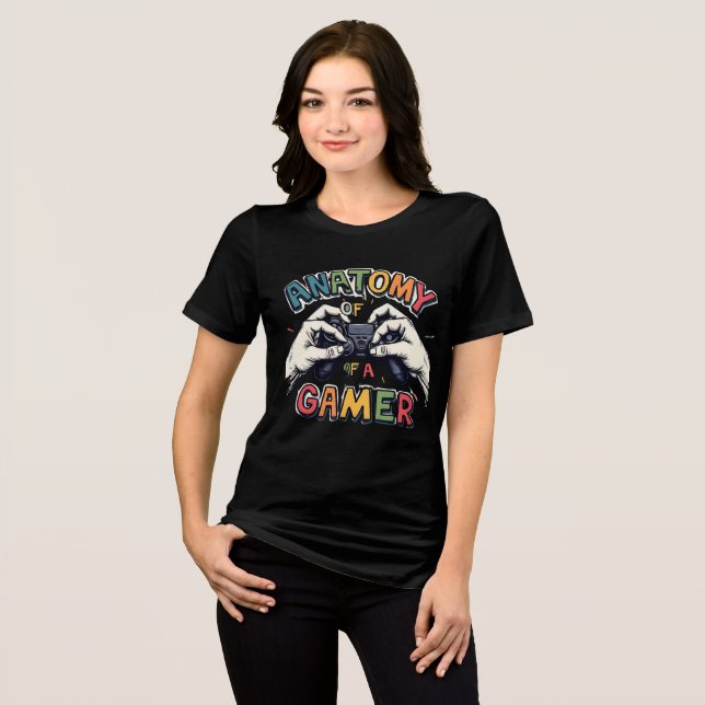 En Tri-matière T-shirt Gamer avec conception du contrôleur de ret (Recto plein)