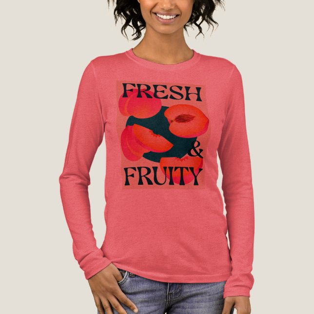 En Tri-matière T-Shirt graphique à manches longues avec pêche aud (Recto)