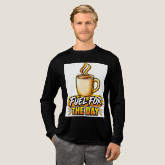 En Tri-matière T-shirt graphique à typographie pour café Carburan