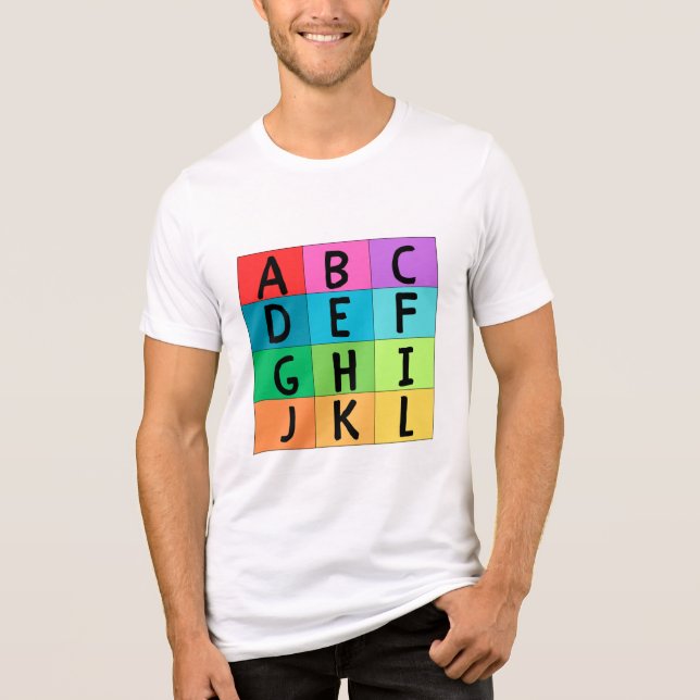 En Tri-matière T-shirt GRAPHIQUE ALPHABÉTIQUE (Recto)