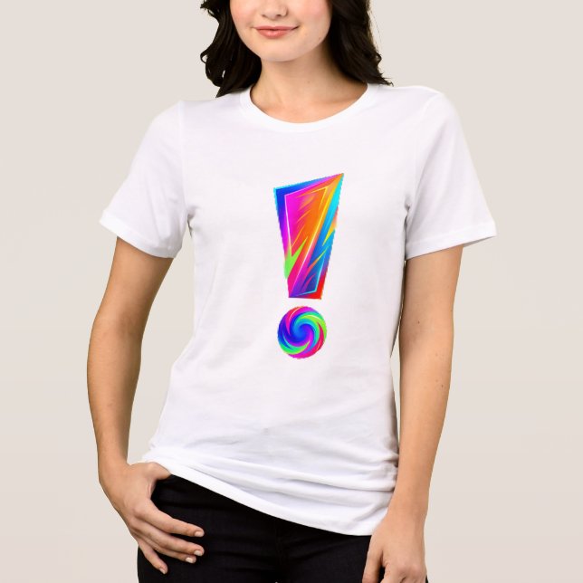 En Tri-matière T-shirt graphique avec point d'exclamation devant  (Recto)