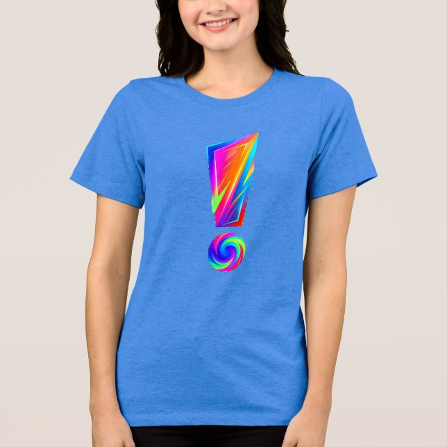 En Tri-matière T-shirt graphique avec point d'exclamation devant  (Recto)