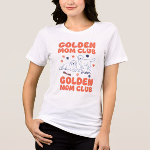 En Tri-matière T-shirt graphique Club Maman Chien Retriever Doré