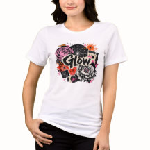 T-Shirt Graphique Collage Floral Cosmique Glow