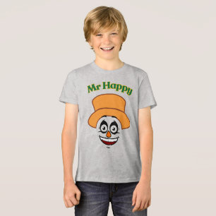 En Tri-matière T-shirt graphique drôle de M. Happy pour enfants