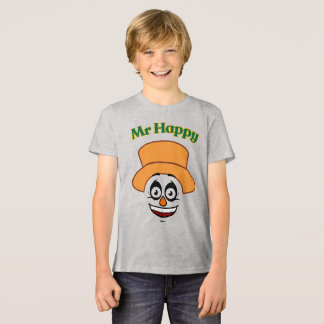 En Tri-matière T-shirt graphique drôle de M. Happy pour enfants