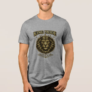 En Tri-matière T-Shirt Graphique Lion Royal pour Hommes 💛