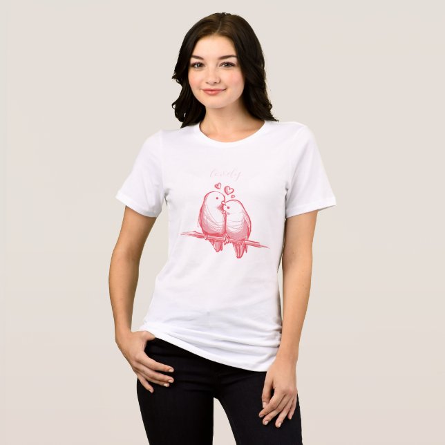 En Tri-matière T-shirt graphique Love Birds (Recto plein)