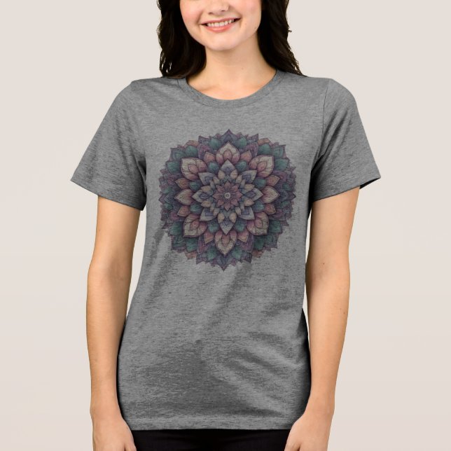 En Tri-matière T-shirt graphique - Mandala Art Design (Recto)