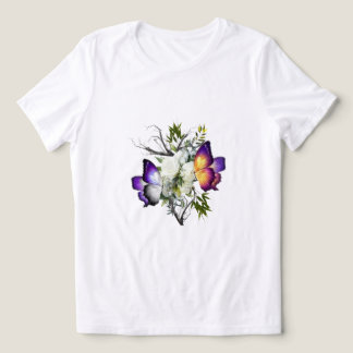 En Tri-matière T-shirt graphique minimaliste rose blanche et papi