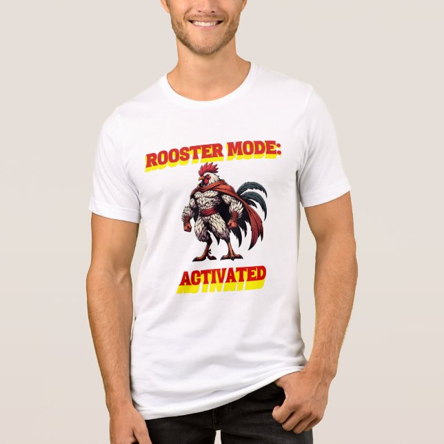En Tri-matière T-shirt graphique "Mode Coq Activé" (Recto)