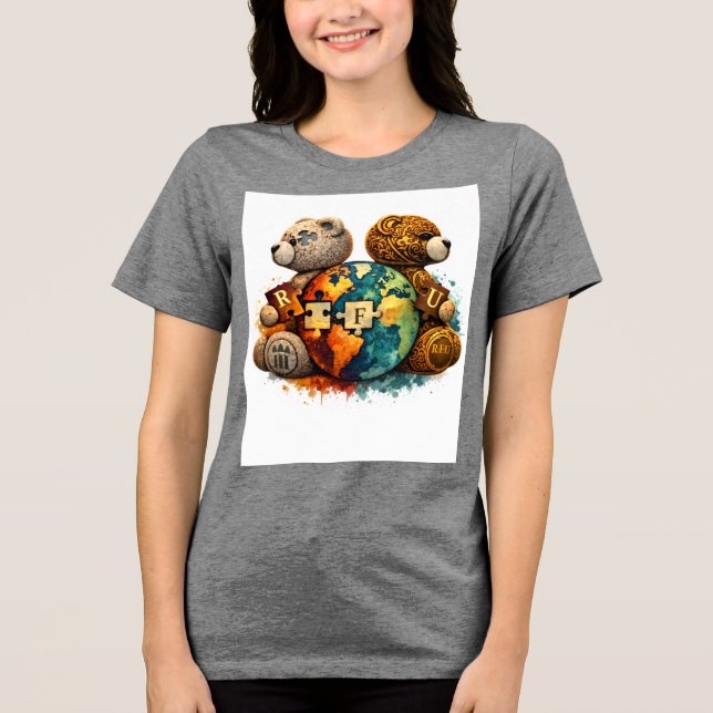 En Tri-matière T-Shirt Graphique Ours Urbain (Recto)