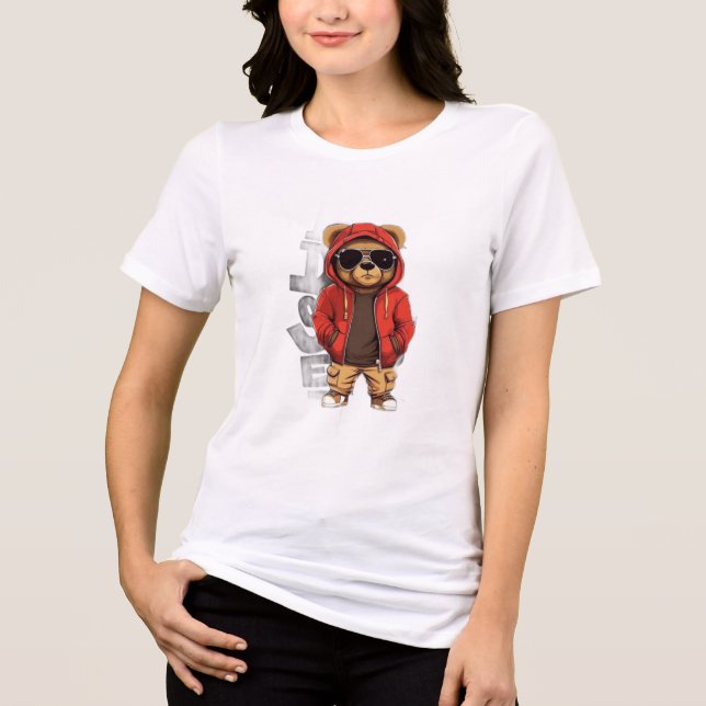 En Tri-matière T-shirt graphique pour femmes ADOM "Cool Bear" (Recto)