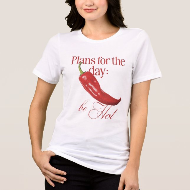 En Tri-matière t-shirt graphique pour femmes ajusté (Recto)
