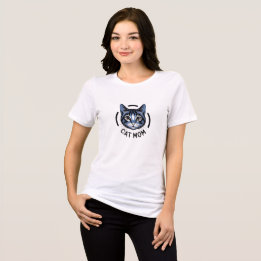 En Tri-matière T-shirt graphique pour femmes « Maman de chat »