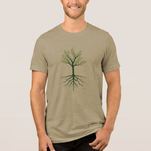 En Tri-matière T-Shirt Graphique Racines de l'Arbre de Vie