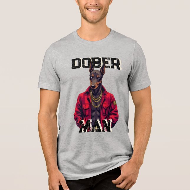 En Tri-matière T-shirt graphique unisexe Doberman (Recto)