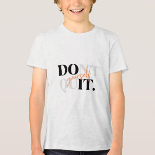 En Tri-matière T-shirt gris à demi-manches pour enfants