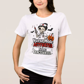 En Tri-matière T-Shirt Halloween Mode Infirmière Activé