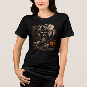 En Tri-matière T-Shirt Halloween Raton Laveur, Chapeau de Sorcièr