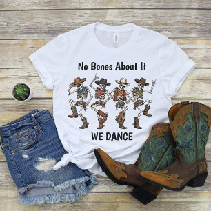 En Tri-matière T-shirt Halloween squelette de cowboy dansant