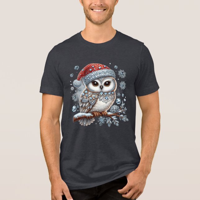 En Tri-matière T-shirt homme de la Chouette de Noël (Recto)