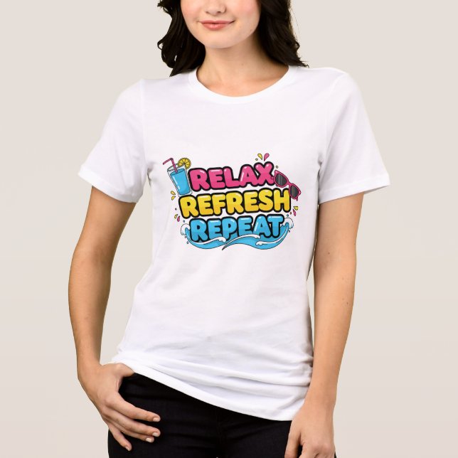 En Tri-matière T-Shirt Humeur de Vacances – Relaxer, Réactualiser (Recto)