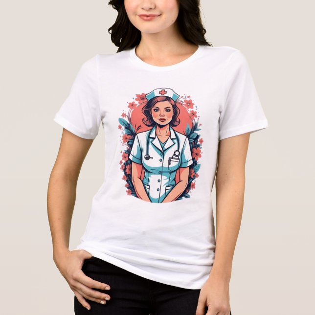 En Tri-matière T-shirt infirmière (Recto)