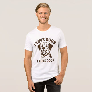 En Tri-matière T-shirt « J'adore les chiens – Déclaration mignonn