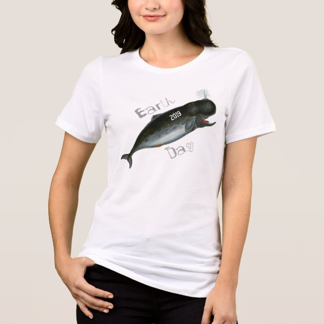 En Tri-matière T-shirt Jour des terres baleine (Recto)