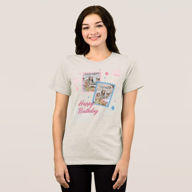 En Tri-matière T-Shirt Joyeux Anniversaire (Recto plein)