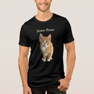 En Tri-matière t-shirt kitten power