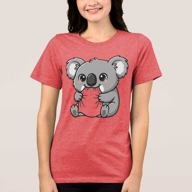  EN TRI-MATIÈRE T-SHIRT KOALA DESING POUR FEMMES (Recto)