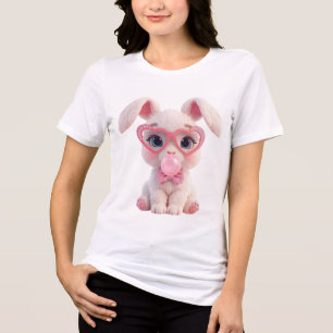 En Tri-matière T-shirt Lapin Mignon avec Bubble Gum