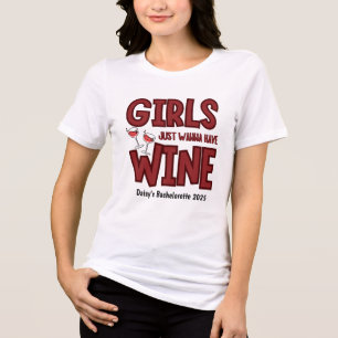 En Tri-matière T-shirt 'Les Filles Veulent Juste du Vin'