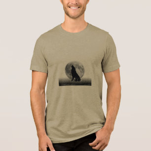 En Tri-matière T-Shirt Loup de Lune – Nuit Mystique de Pleine Lun